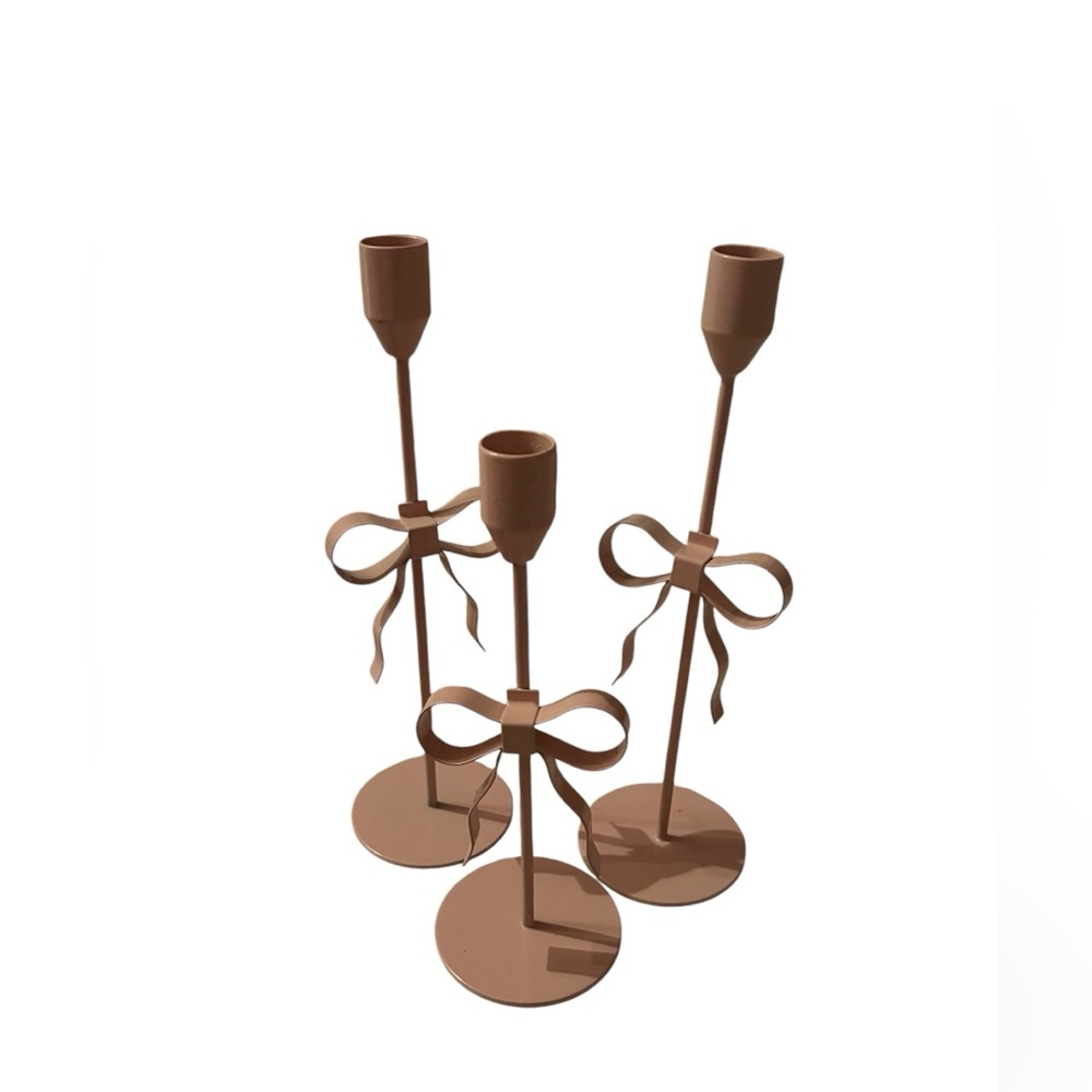 🎀Pink bow candlestick holders🎀